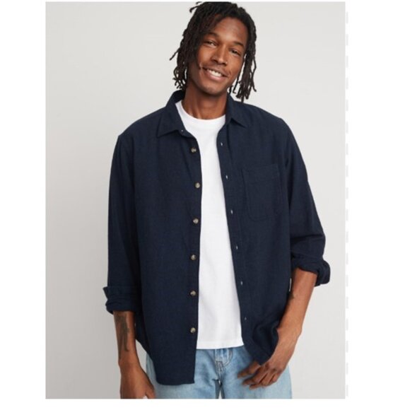 NWT-Old Navy Regular-Fit Double Brushed Flannel Non-Stretch Shirt - S - Picture 1 of 4